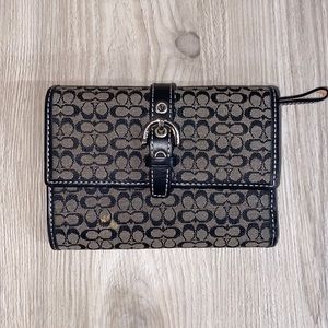 Signature C’s Coach Wallet with Front Buckle